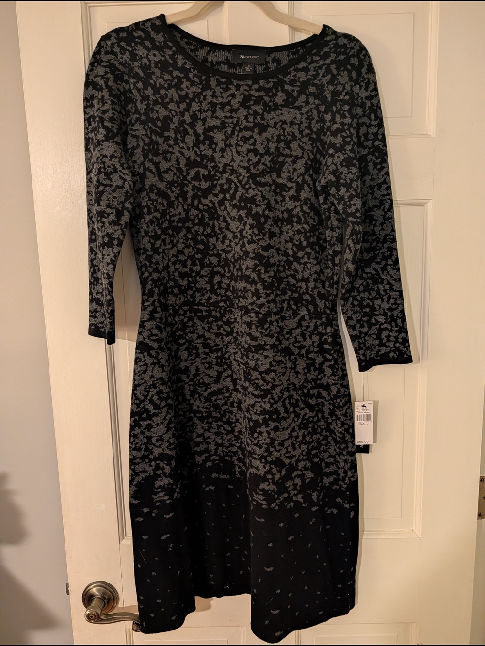 AB Studio Black & Gra Sweater Dress NWT